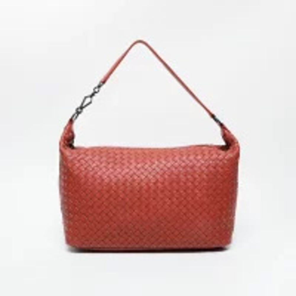 Bottega Veneta Intrecciato Shoulder Bag Brown